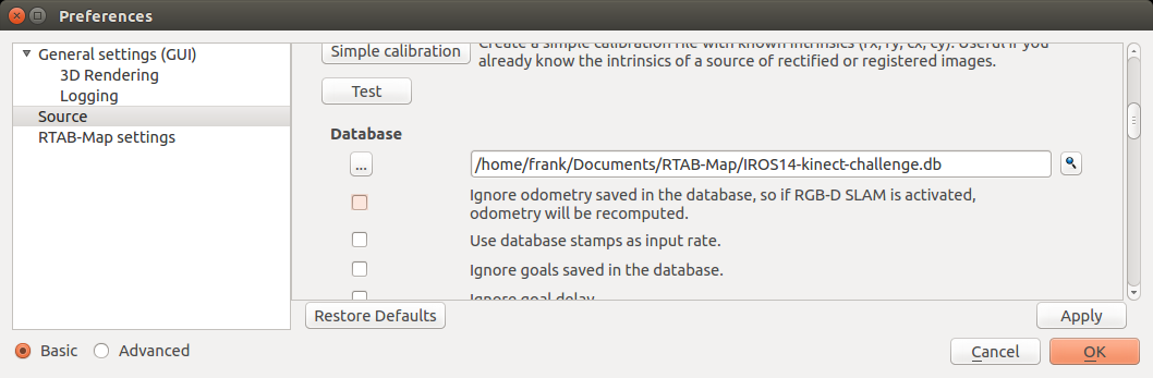 disable "Ignore odemetry saved in the database,..."